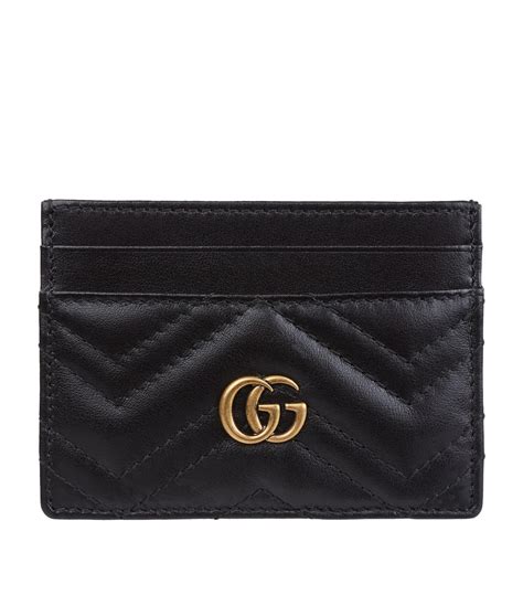 gucci card holder black leather|gucci marmont card case wallet.